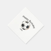 サッカーボールカスタム誕生日パーティー スタンダードカクテルナプキン (角)