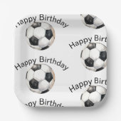 サッカーボールカスタム誕生日パーティー ペーパープレート (正面)