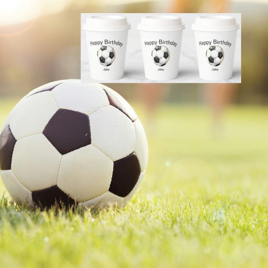 サッカーボールカスタム誕生日パーティー 紙コップ