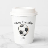 サッカーボールカスタム誕生日パーティー 紙コップ (正面)