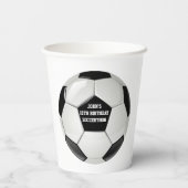サッカーボールカスタム誕生日紙カップ 紙コップ (裏面)