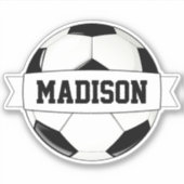 サッカーボールカスタム選手またはチーム名スポーツ シール (正面)