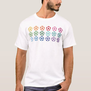 サッカーボールカラフルおもしろいアレイTシャツ Tシャツ