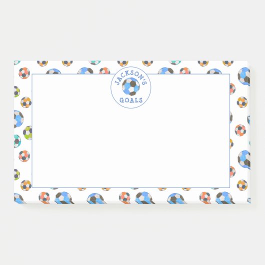 サッカーボールカラフルキッズゴールノート ポストイット (正面)