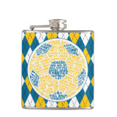 サッカーボールカリグラムタイポグラフィフラスコ フラスク (正面)