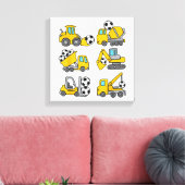 サッカーボールキッズサッカー建築トラック キャンバスプリント (インサイチュ (リビング))