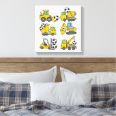 サッカーボールキッズサッカー建築トラック キャンバスプリント (インサイチュ (寝室))