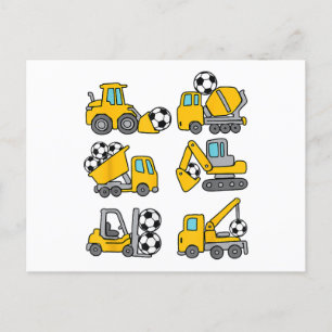 サッカーボールキッズサッカー建築トラック シーズンポストカード