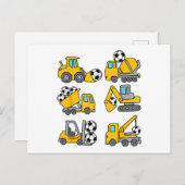 サッカーボールキッズサッカー建築トラック シーズンポストカード (正面/裏面)