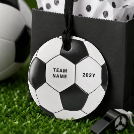 サッカーボールギフトタグ | カスタムチーム名ギフトタグ フェイバータグ