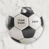 サッカーボールギフトタグ | カスタムチーム名ギフトタグ フェイバータグ (正面)