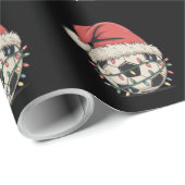 サッカーボールクリスマスサンタハットクリスマススポーツ ラッピングペーパー (ロールコーナー)