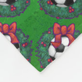 サッカーボールクリスマスリース フリースブランケット (角)