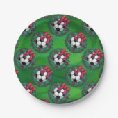 サッカーボールクリスマスリース ペーパープレート (正面)
