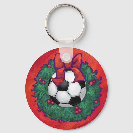 サッカーボールクリスマス キーホルダー (正面)