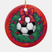 サッカーボールクリスマス セラミックオーナメント (裏面)