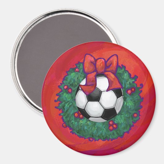 サッカーボールクリスマス マグネット (正面/裏面)