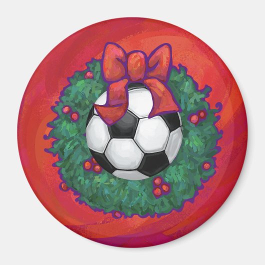 サッカーボールクリスマス マグネット (正面)
