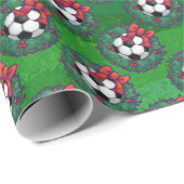 サッカーボールクリスマス ラッピングペーパー (ロールコーナー)