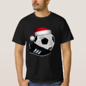 サッカーボールクリスマスTシャツ Tシャツ (正面)