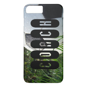 サッカーボールグリーングラスコーチ文字 iPhone 8 PLUS/7 PLUSケース