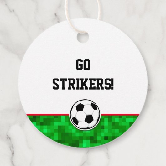 サッカーボールグリーンデジタルグラスGOチーム名おもしろい フェイバータグ (裏面)