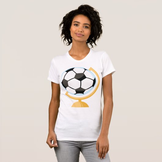 サッカーボールグローブ女子Tシャツ Tシャツ (正面フル)