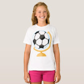 サッカーボールグローブ女子Tシャツ Tシャツ (正面フル)
