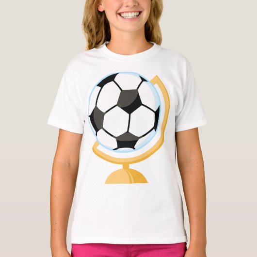 サッカーボールグローブ女子Tシャツ Tシャツ (正面)