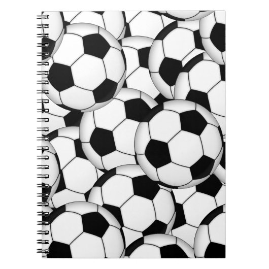 サッカーボールコラージュ ノートブック (正面)