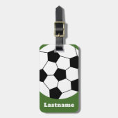 サッカーボールコーチ – はっきりしたモダンスケッチ ラゲッジタグ (正面縦)