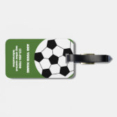 サッカーボールコーチ – はっきりしたモダンスケッチ ラゲッジタグ (裏面横)