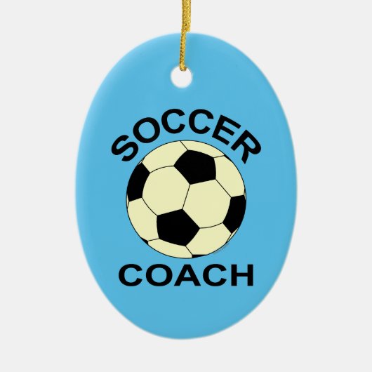 サッカーボールコーチ セラミックオーナメント (正面)
