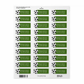 サッカーボールコーチ – モダンスケッチ差出人住所 ラベル (フルシート)