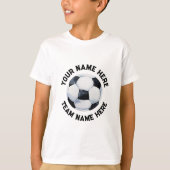 サッカーボールサッカーあなたの名前を追加パーソナライズされた Tシャツ (正面)