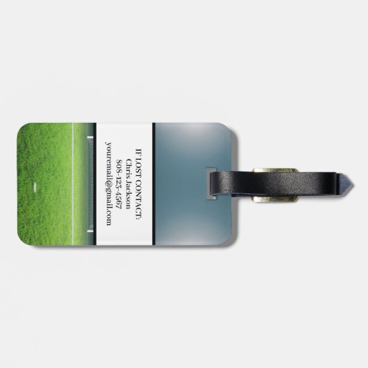 サッカーボールサッカーアスリート名スポーツ ラゲッジタグ (裏面横)