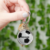 サッカーボールサッカーキーチパーソナライズされたェーン キーホルダー (手)