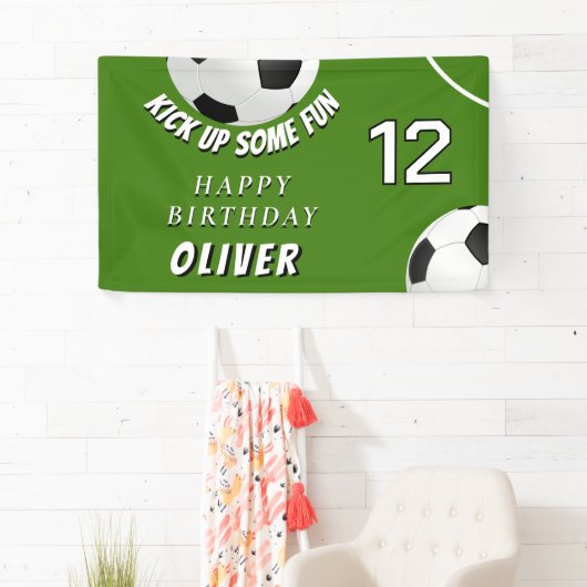 サッカーボールサッカーグラススポーツ子供の誕生日 横断幕 (インサイチュ)
