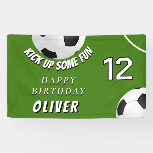 サッカーボールサッカーグラススポーツ子供の誕生日 横断幕 (横)