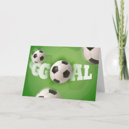 サッカーボールサッカーゴール – グリーティングカード