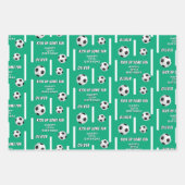 サッカーボールサッカースポーツ子供の誕生日パーティー ラッピングペーパーシート (正面3)