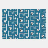 サッカーボールサッカースポーツ子供の誕生日パーティー ラッピングペーパーシート (正面2)