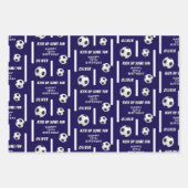 サッカーボールサッカースポーツ子供の誕生日パーティー ラッピングペーパーシート (正面)