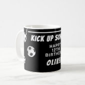 サッカーボールサッカースポーツ子供の誕生日 コーヒーマグカップ (正面左)