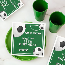 サッカーボールサッカースポーツ子供の誕生日 スタンダードカクテルナプキン