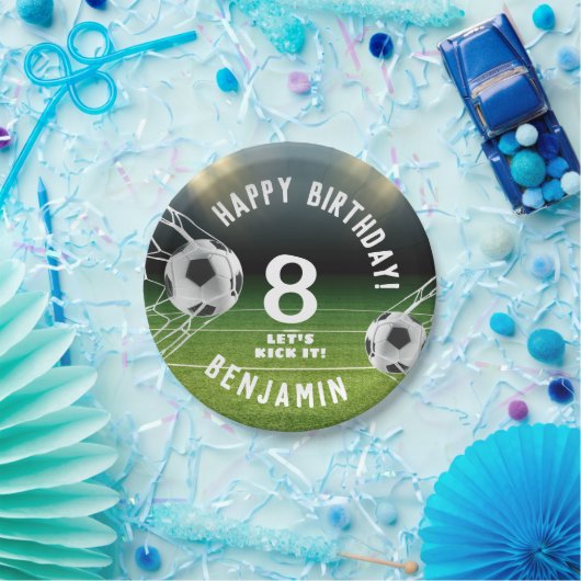 サッカーボールサッカースポーツ子供の誕生日 ペーパープレート (パーティー)