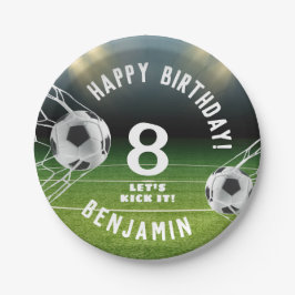 サッカーボールサッカースポーツ子供の誕生日 ペーパープレート