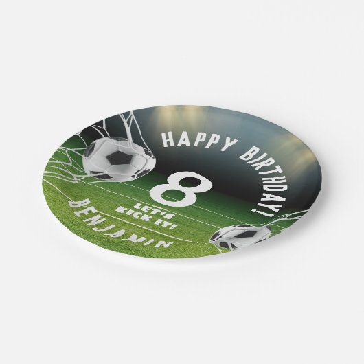 サッカーボールサッカースポーツ子供の誕生日 ペーパープレート (アングル)