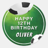 サッカーボールサッカースポーツ子供の誕生日 ラウンドシール (正面)