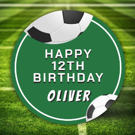 サッカーボールサッカースポーツ子供の誕生日 ラウンドシール